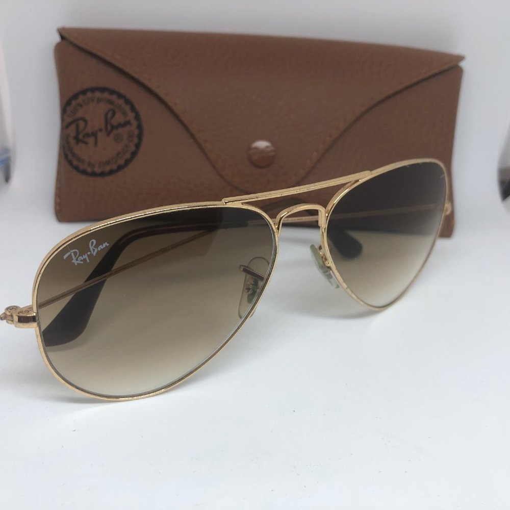 Authentic Ray-Ban Aviator Large Metal RB3025 Gold